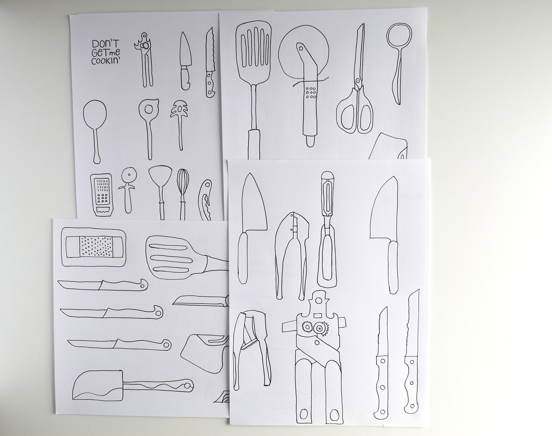 Clean drawings on paper
