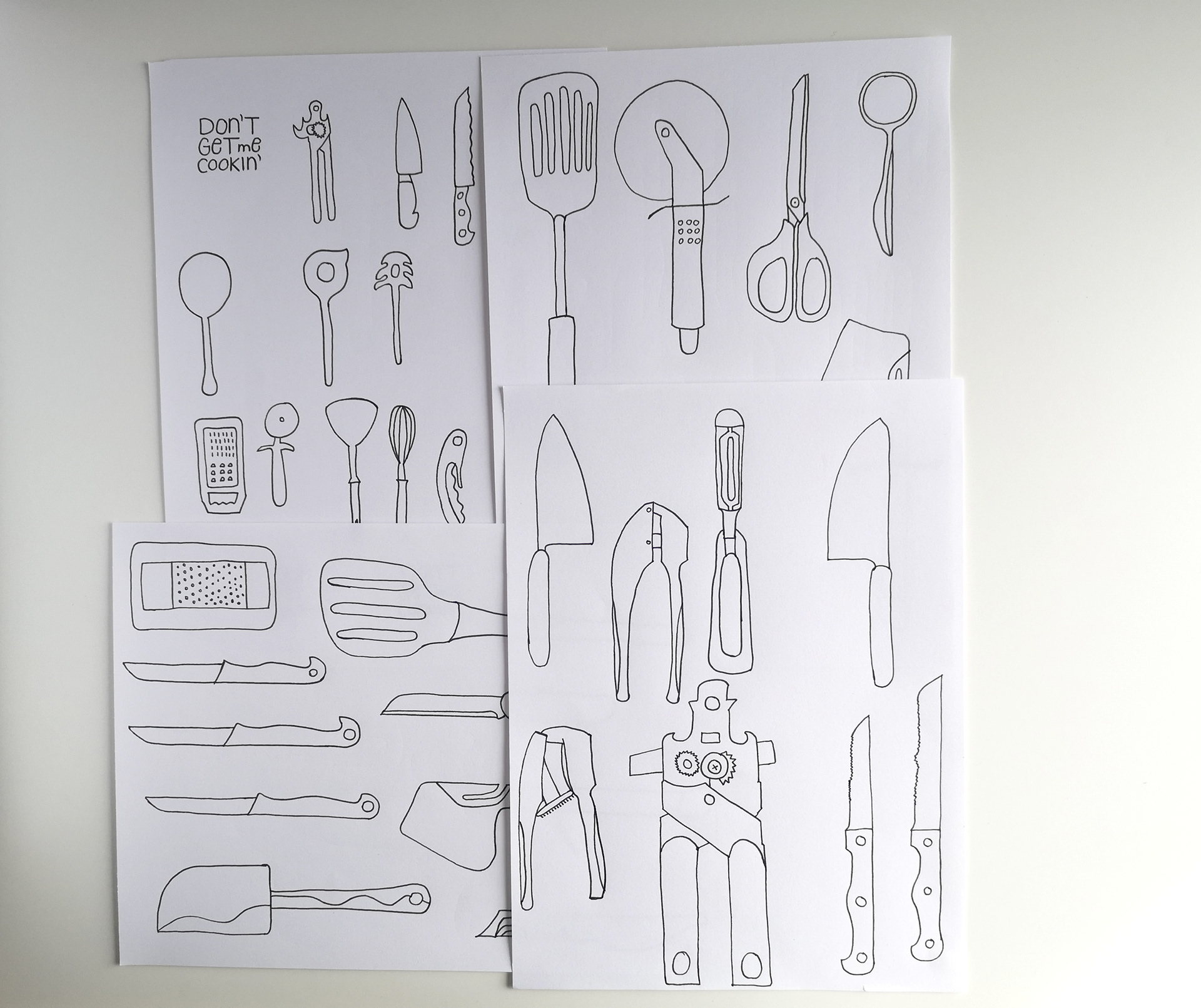 Clean drawings on paper