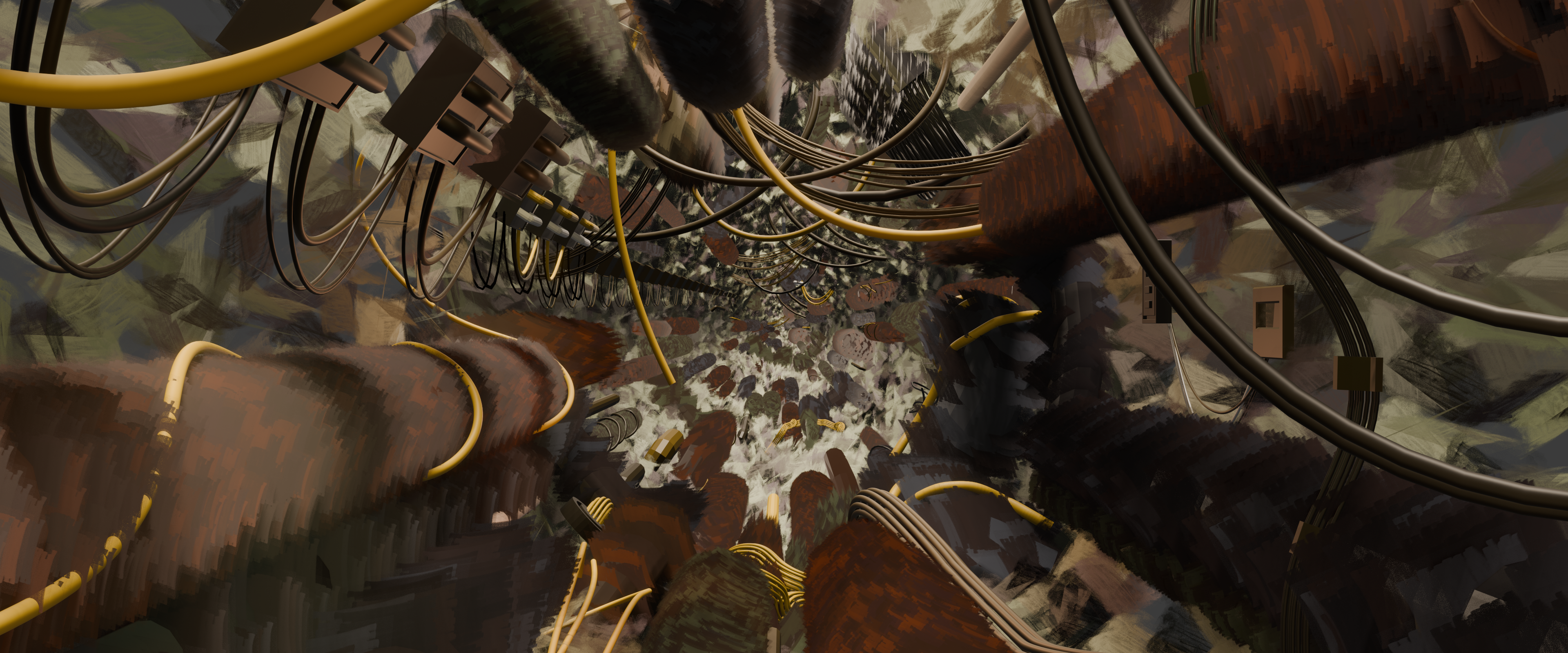 A Painterly Never-Ending Tunnel - 3D Render made in Blender