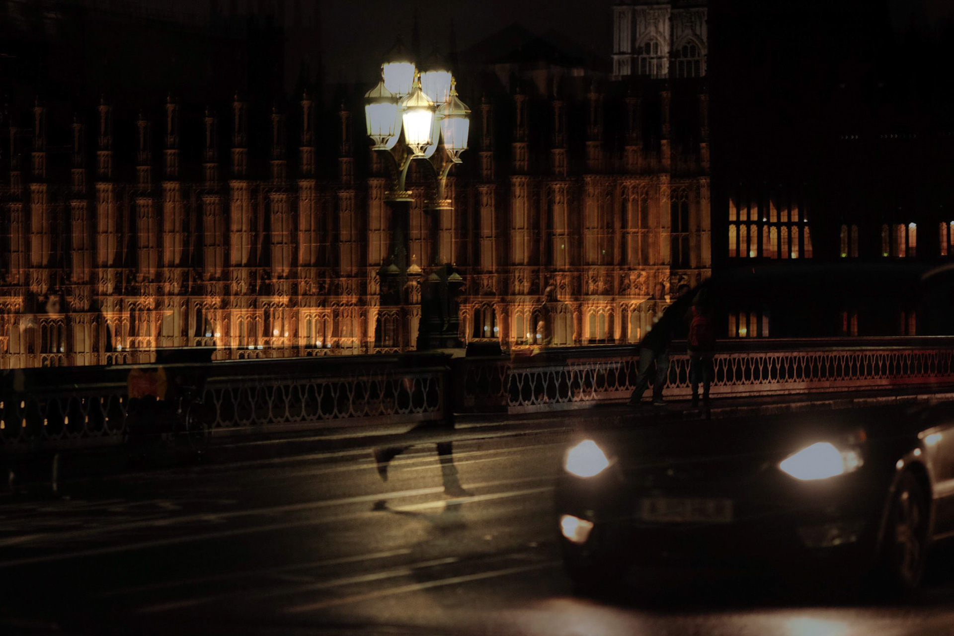 Double exposure on Westminster Bridge