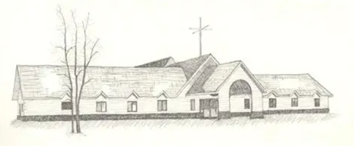 Sketch of the church building