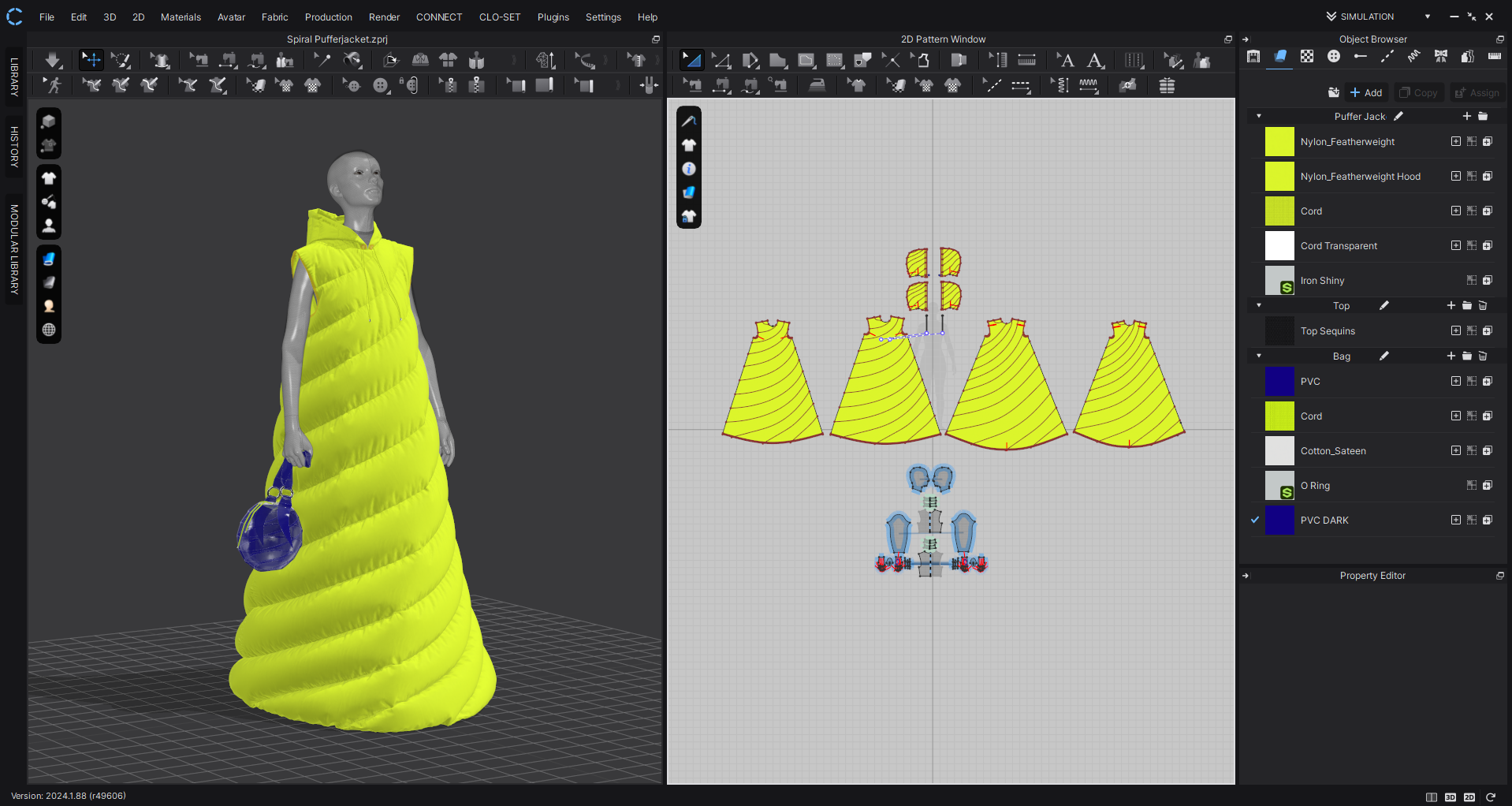 Puffer Dress Pattern in Clo3D