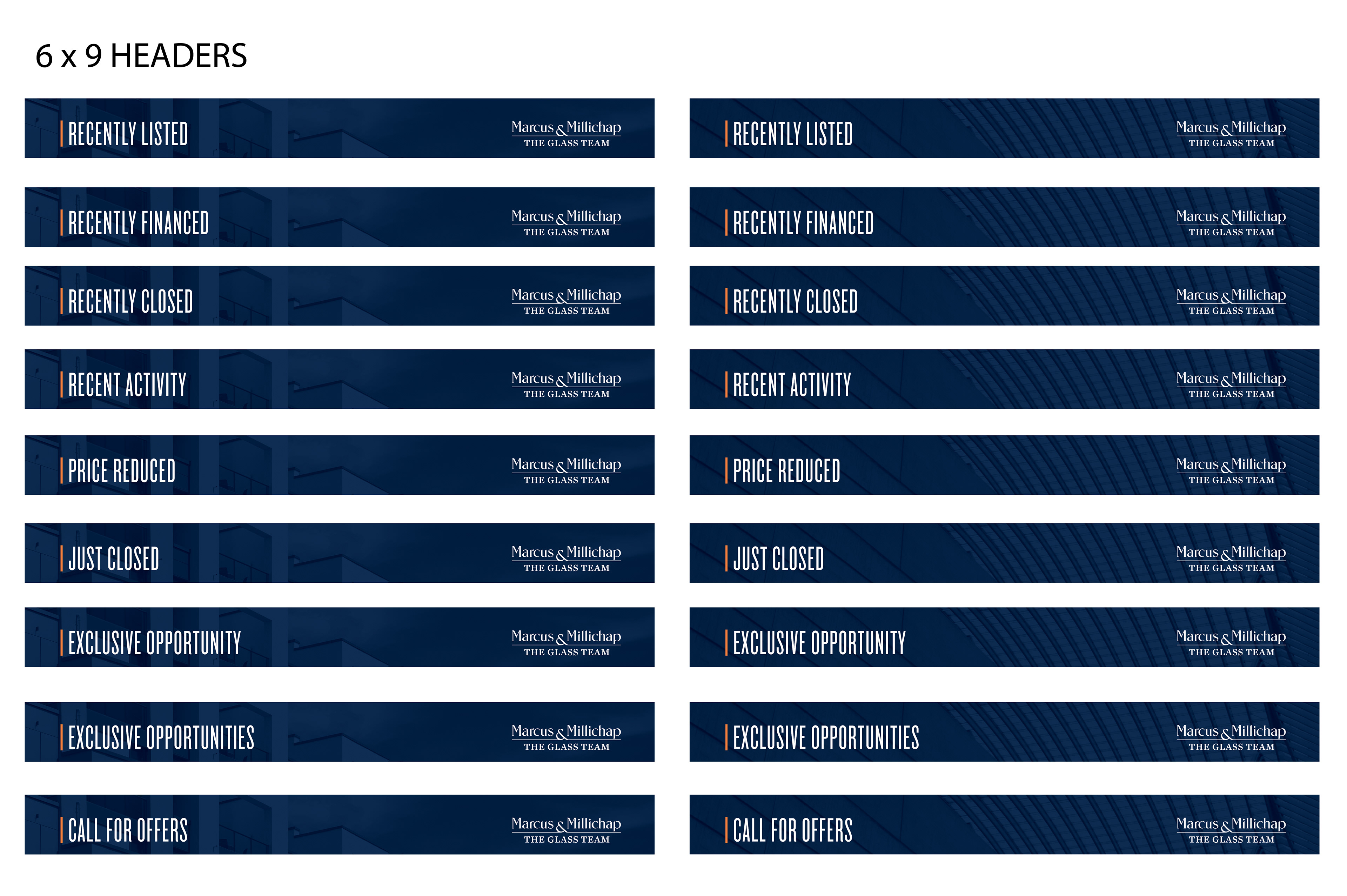 6 x 9 Headers
