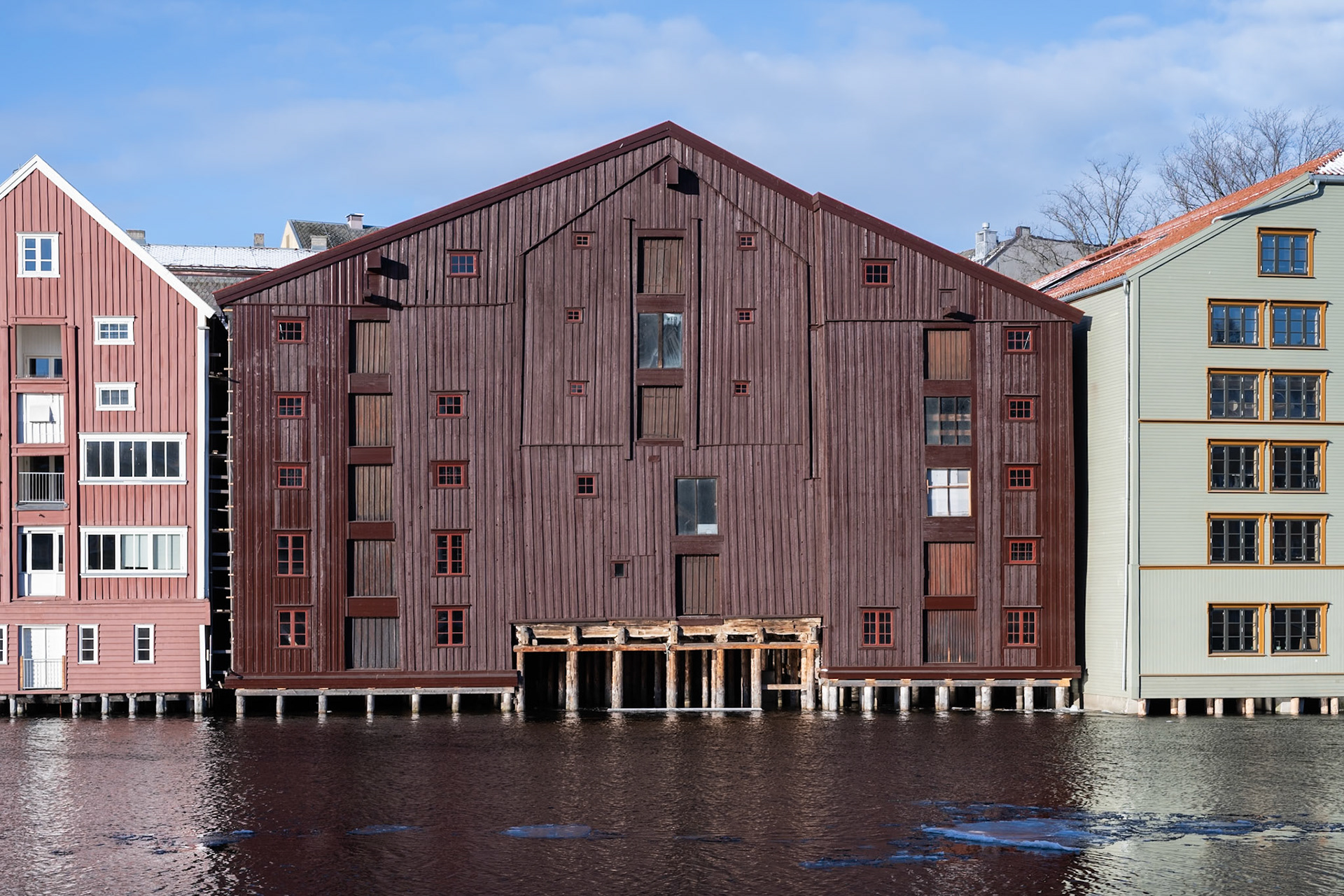 Warehouses on Nidelva river, Trondheim