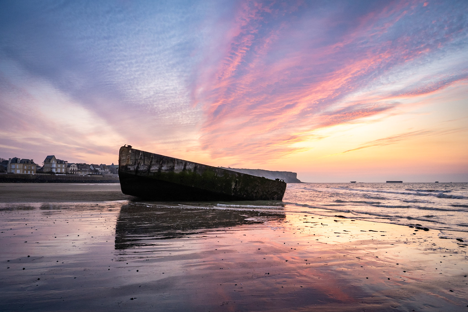 Mulberry Harbour at Arromanches-les-Bains, Normandy