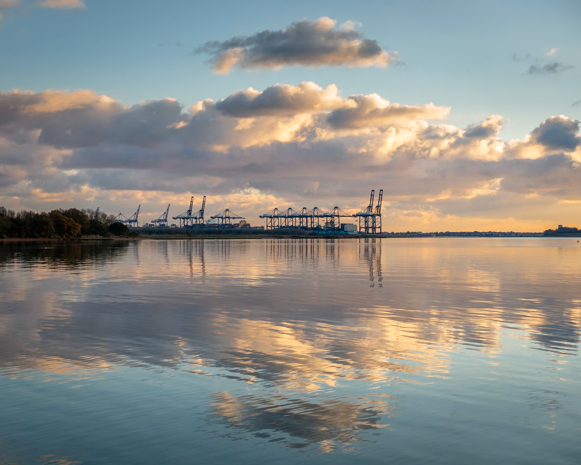 Felixstowe Port from Levington