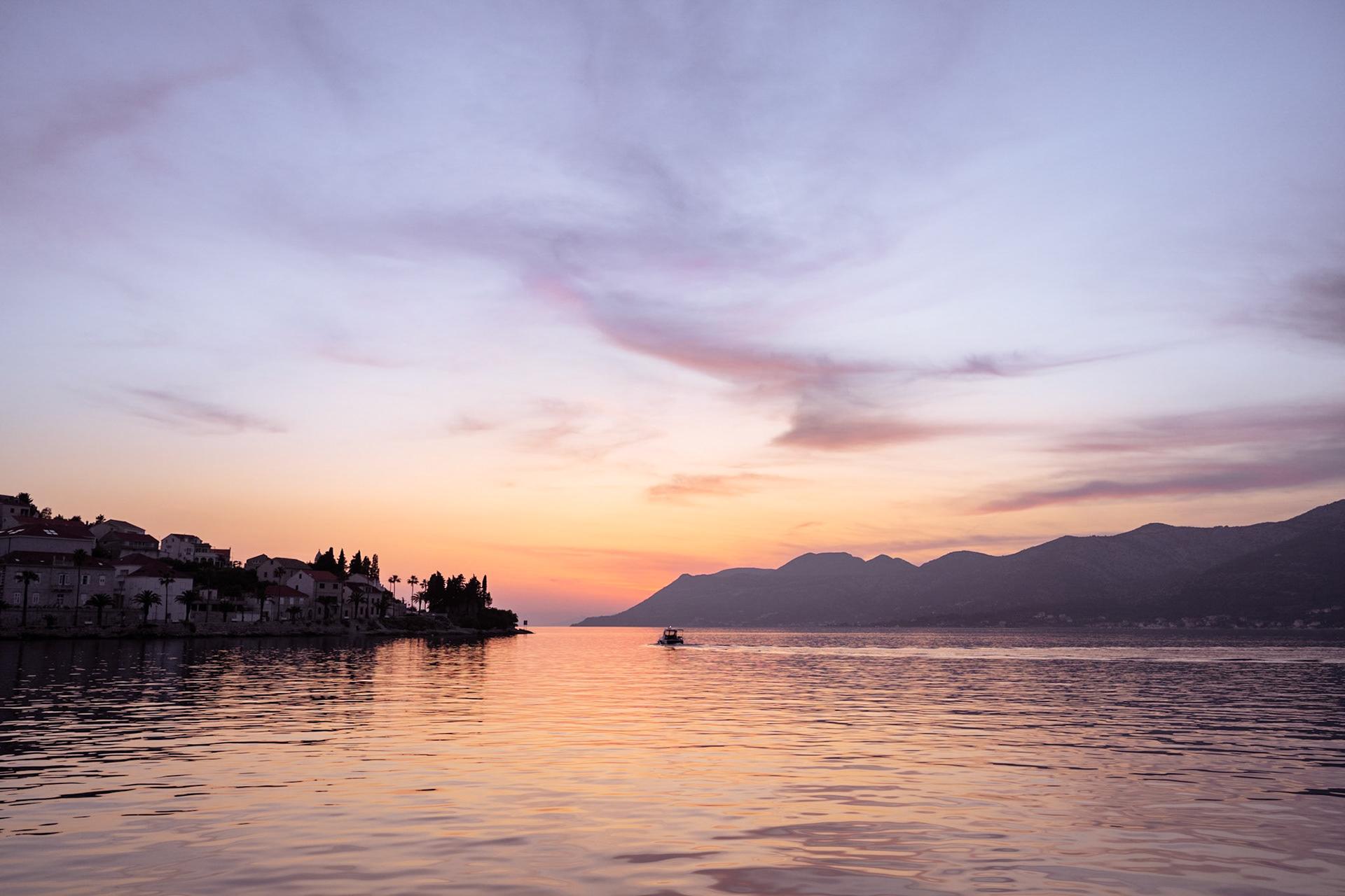 Sunset at Korcula, Croatia