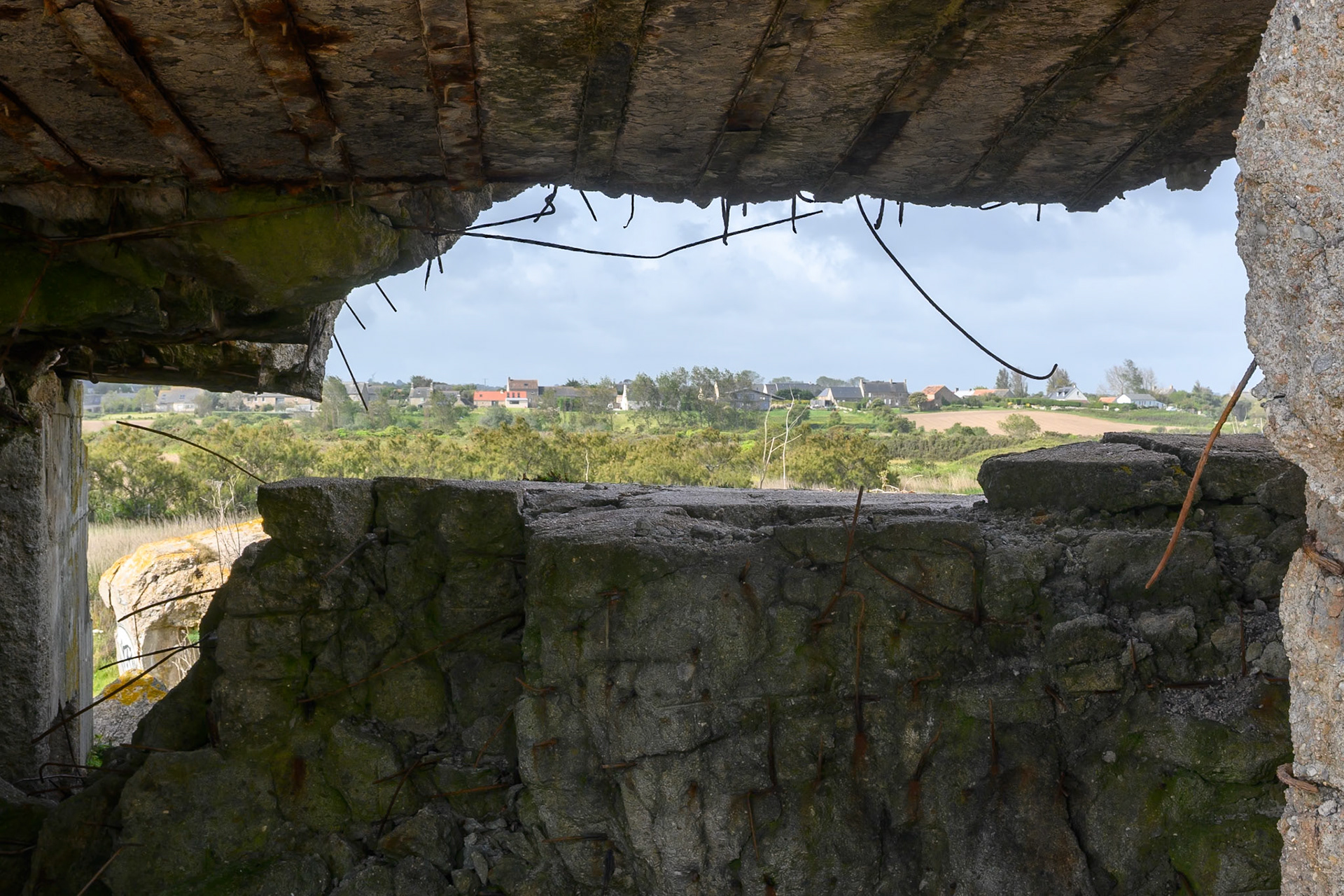Looking over Caqueret from the destroyed battery.