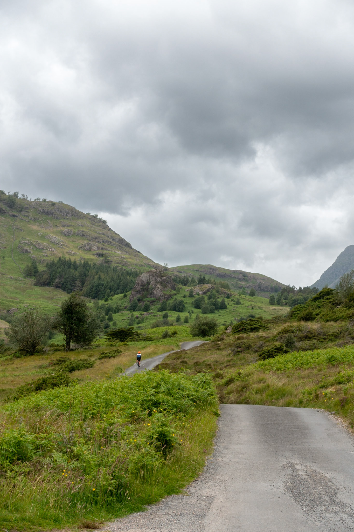 Lone Cyclist in the Lake District