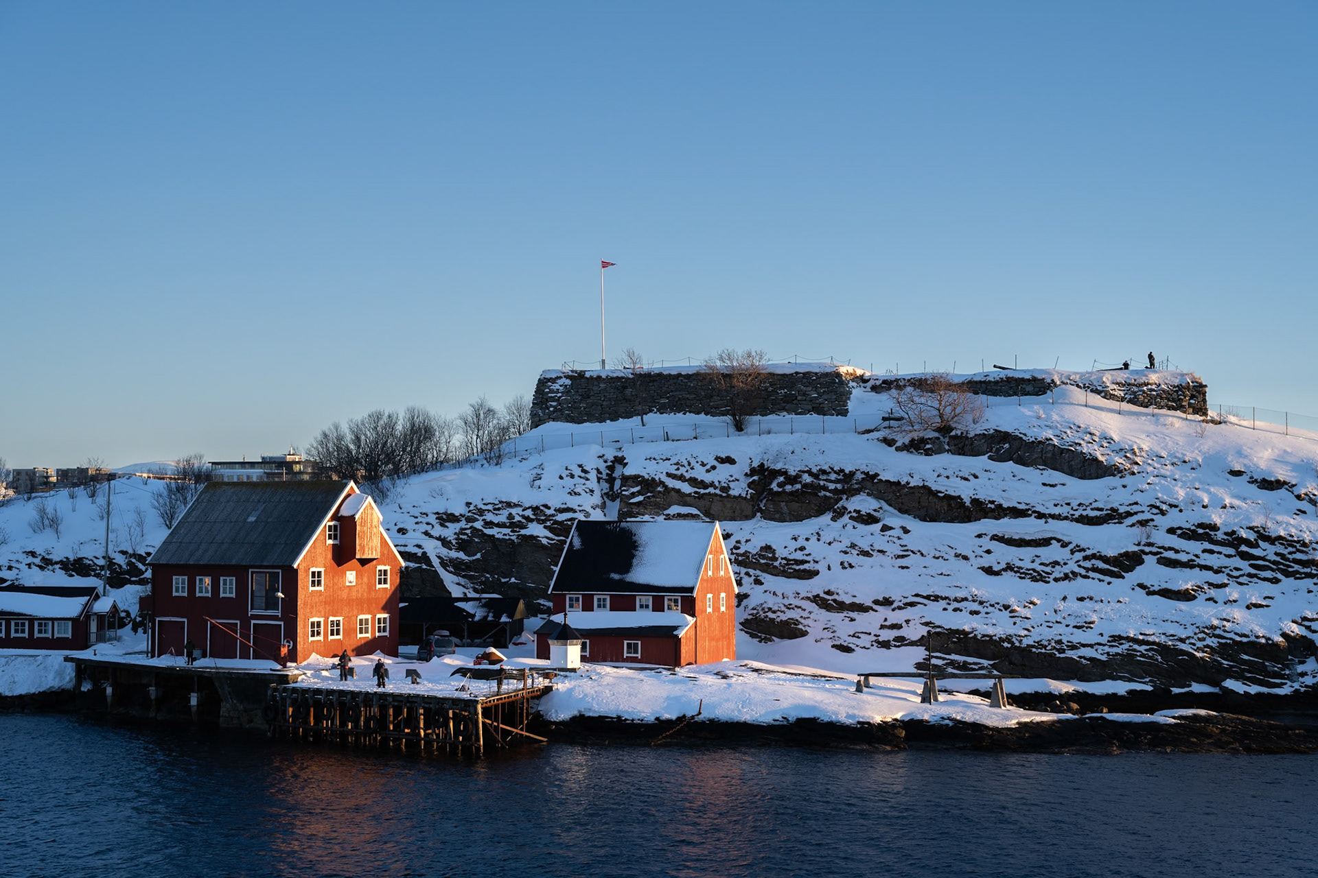 Red buildings and the fort, Bodø