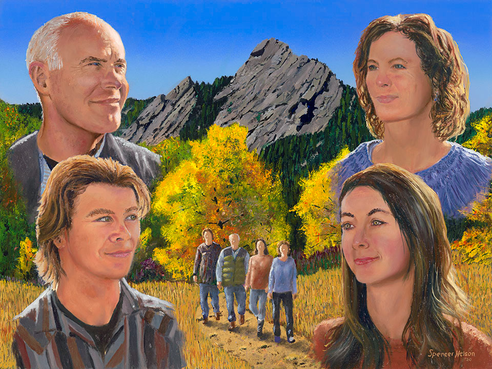 "A Beautiful Family in Colorado" Oil on 18 x 24 Panel