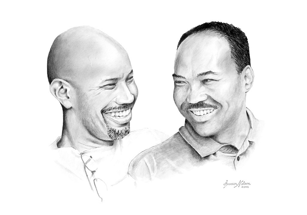 "Brothers Reminiscing" Graphite on Paper