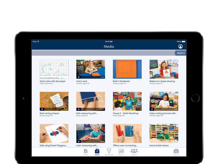 Capture students in action and instantly tag to assessments and students.
