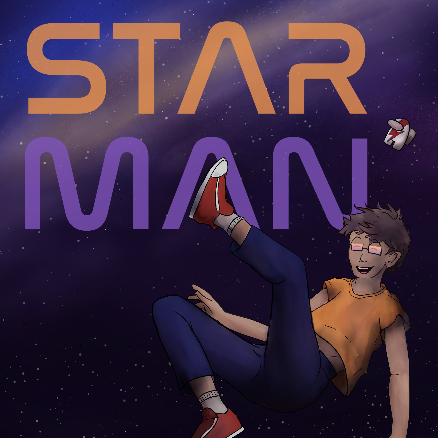 "Starman" - 2023, Clip Studio Paint Pro (edited in Adobe Photoshop)