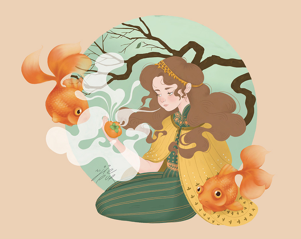 Persimmonlife, digital drawing, 2021