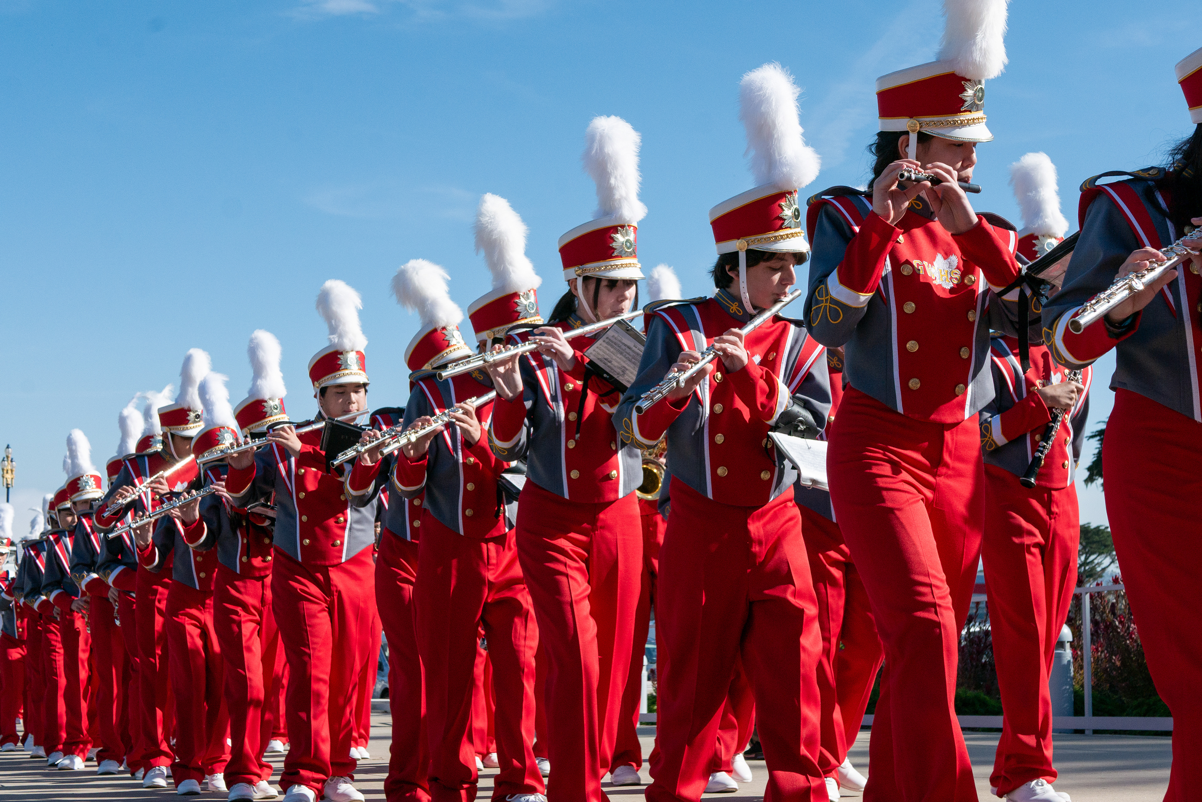 The centennial celebration at the Legion of Honor included a performance by the nearby George Washington High School band on Nov. 9, 2024. (Klyde Java for the Richmond Review/Sunset Beacon)
