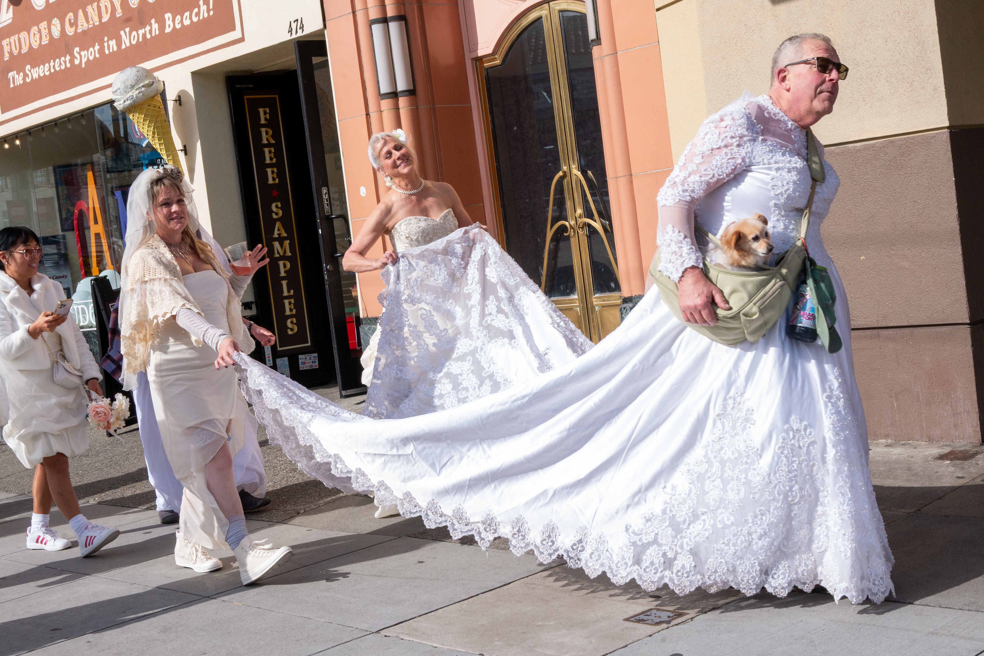 The Brides of March walk down Columbus Ave. in North Beach on March 15, 2025. Photo by Klyde Java.