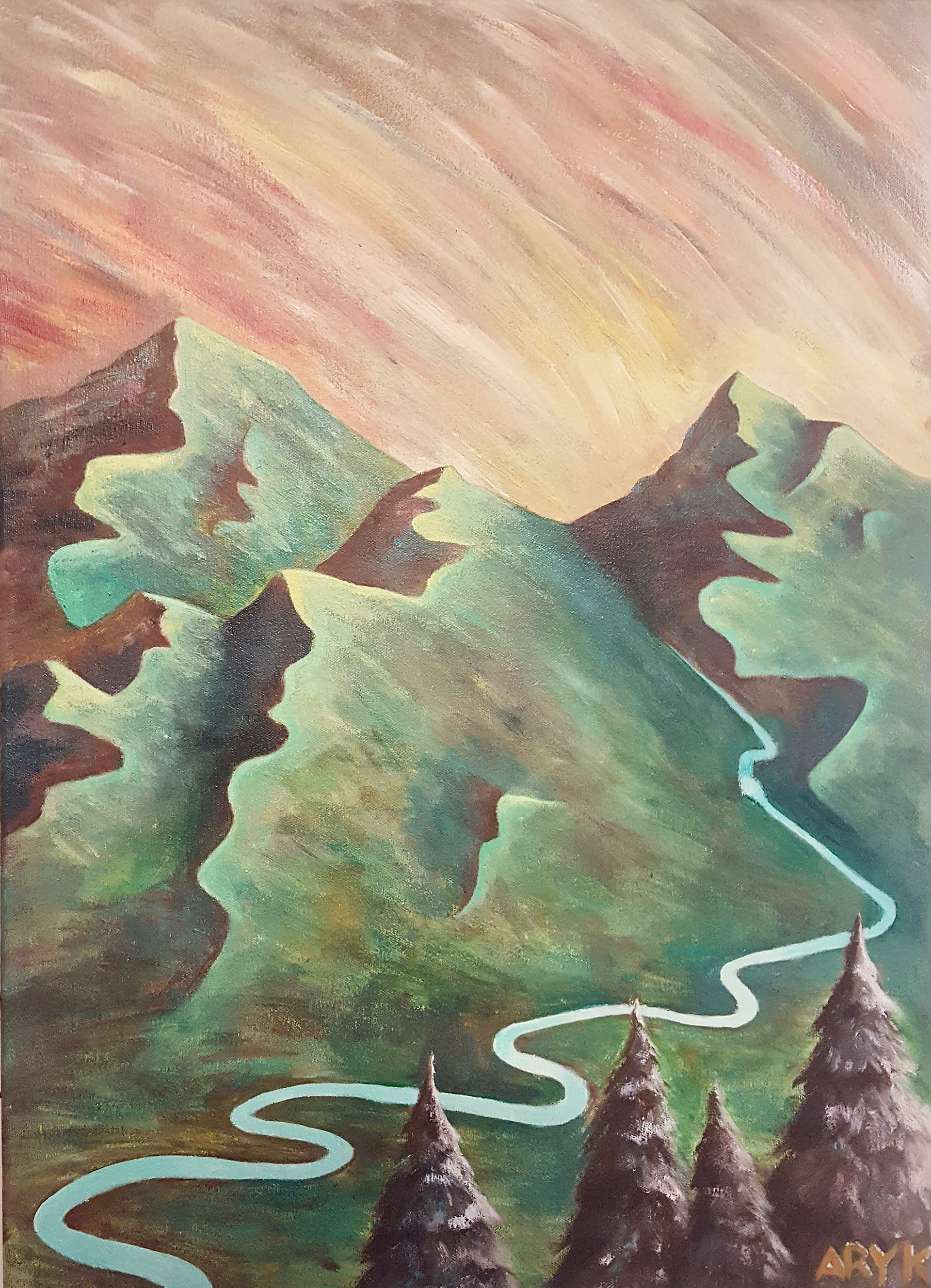 One of my first paintings after returning to Vermont in 2017