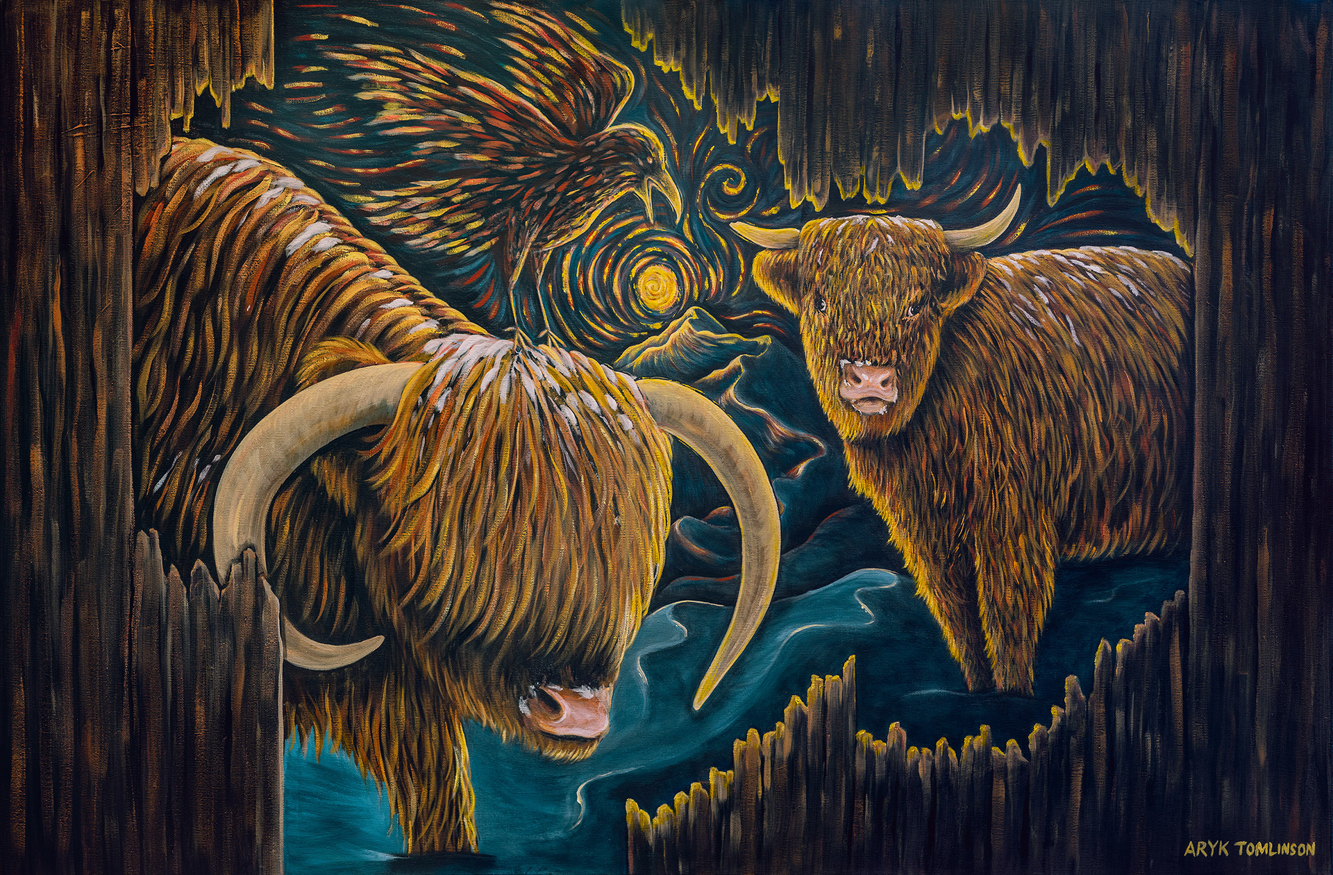 "Ambassadors of the Highland" 48"x36"x1.5" Acrylic on Canvas $2,125