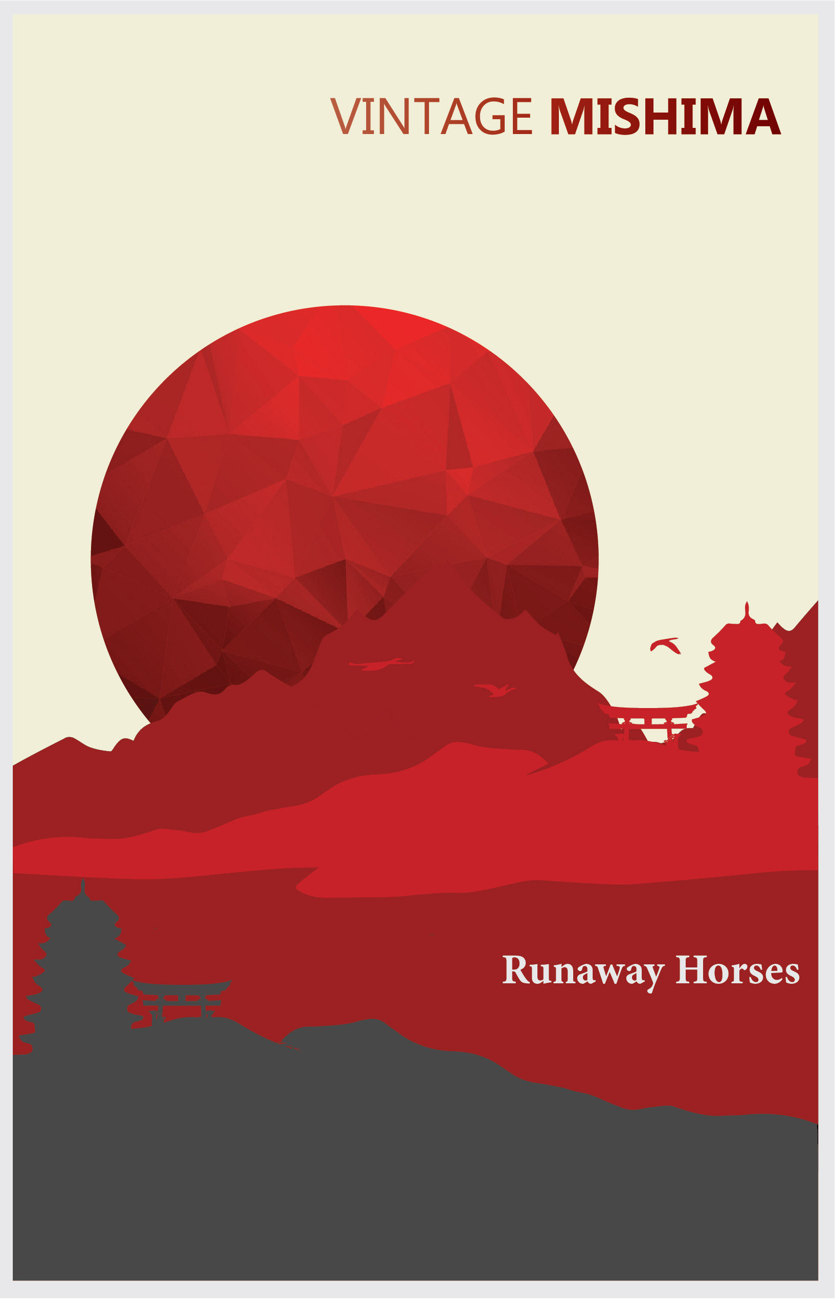 Rework on the Vintage Mishima's Runaway Horses book cover