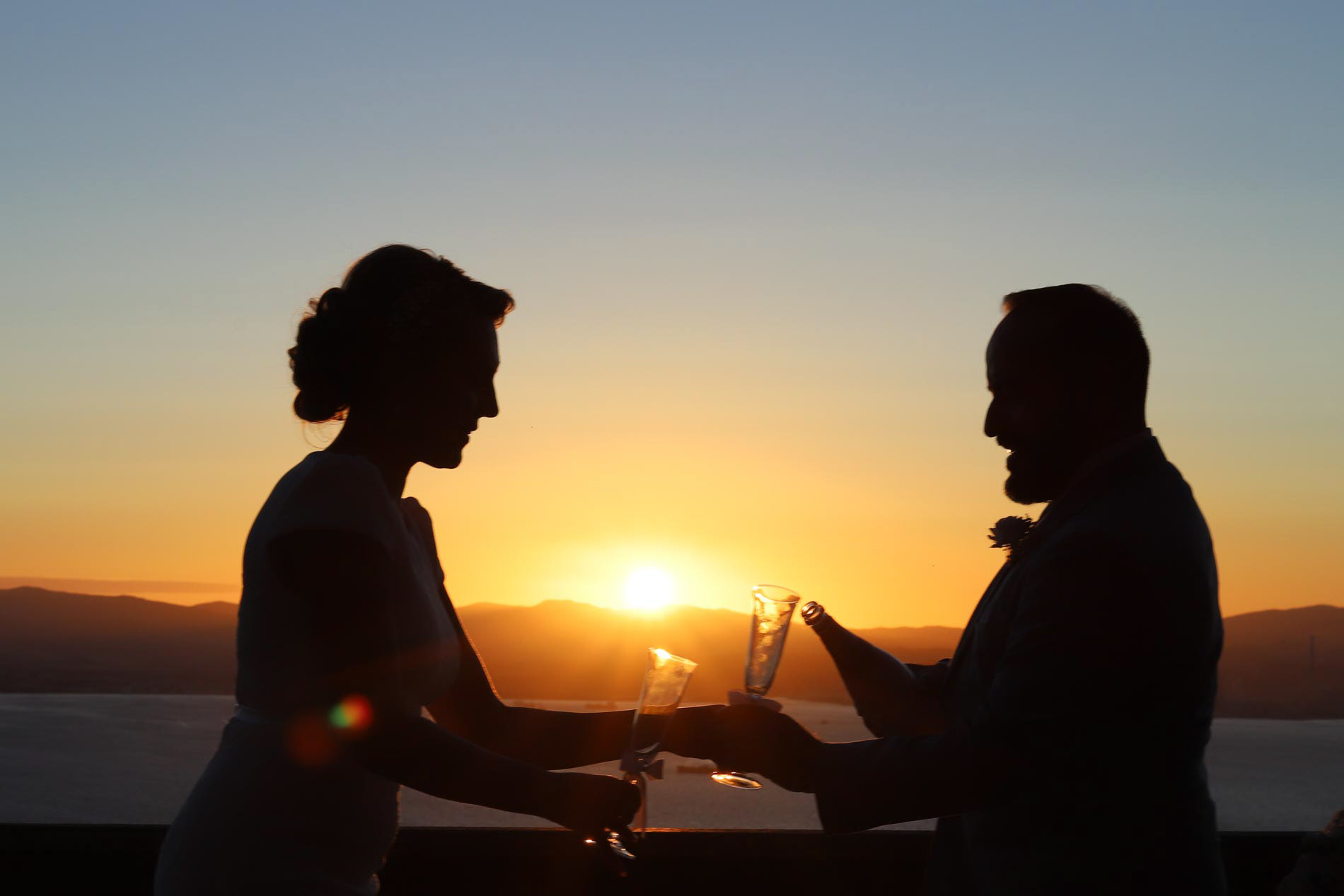 Golden hour wedding - Top of The Rock, Gibraltar