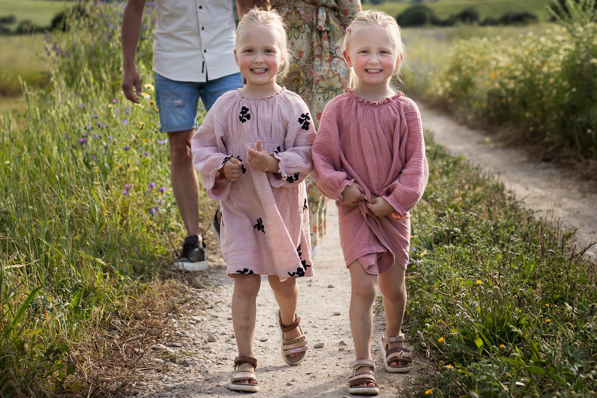 Adorable twin sisters