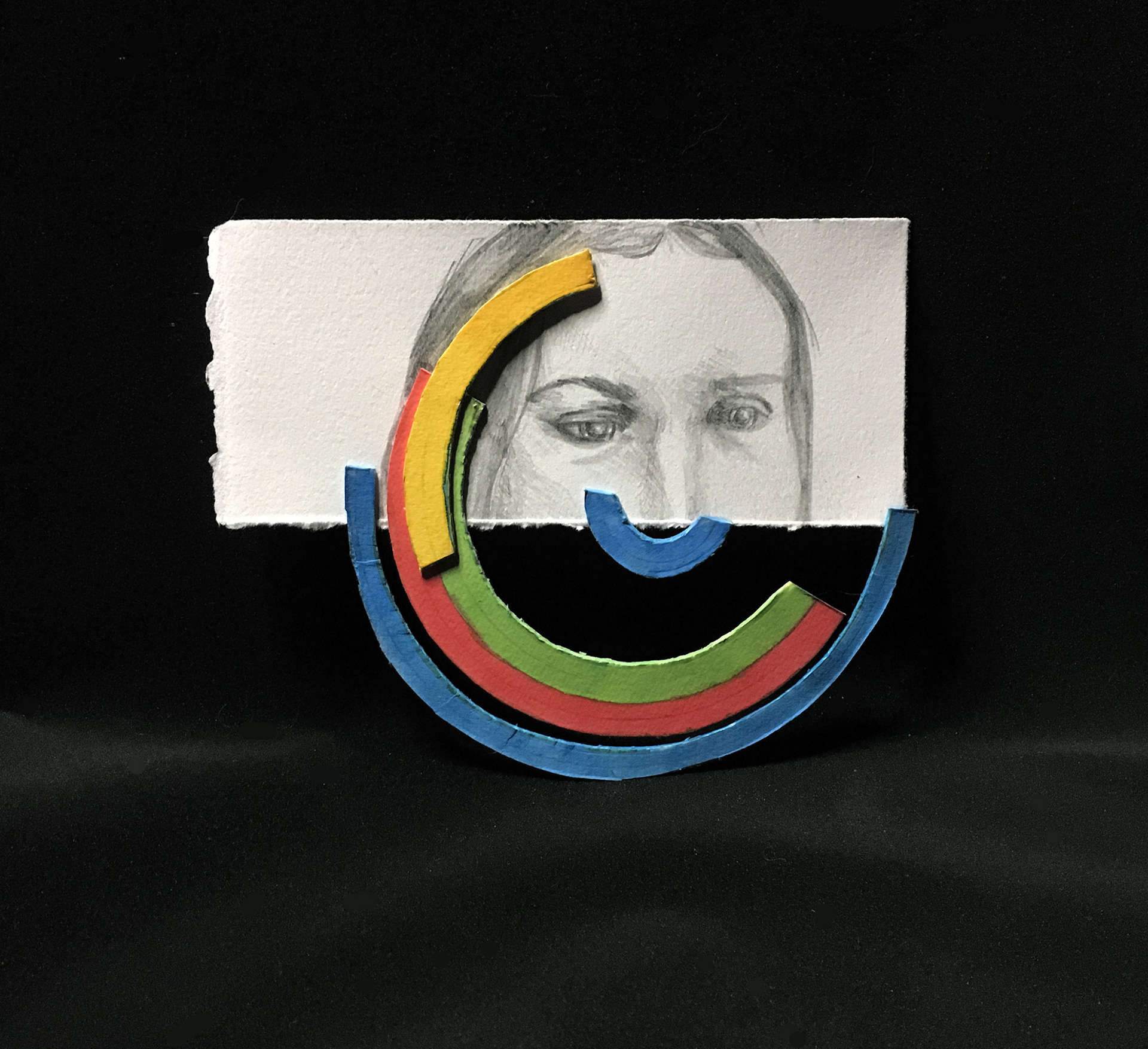 Expect #8, graphite and matboard, 4"x4"