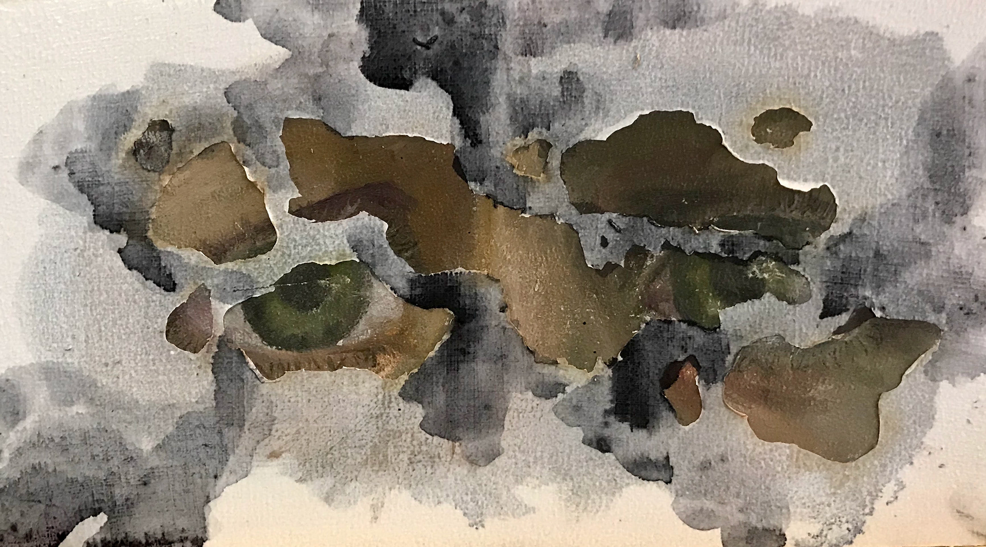 First Impression 7, mixed media, 13" x 7", 2020.