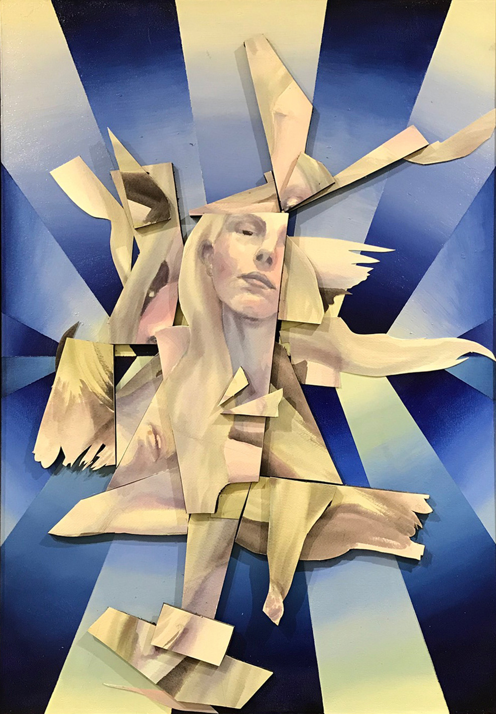 A Slice Of The Emily Pie, watercolor, oil, 20"x36"