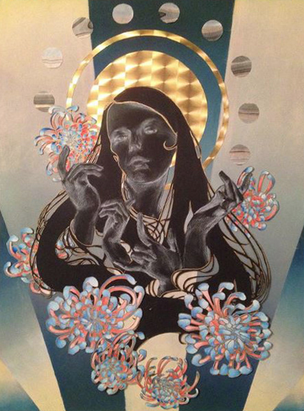 Chrysanthemum Is My Name, ink, watercolor, chalk pastel, 24"x36"