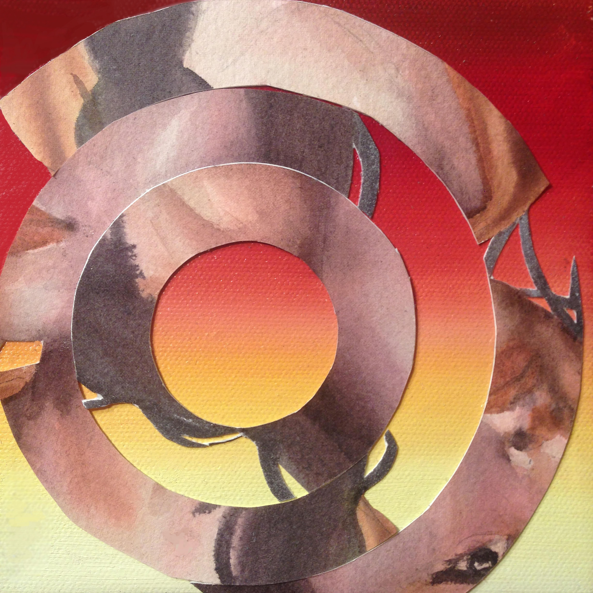 Kreation, watercolor, oil, 4"x4" (Sold)