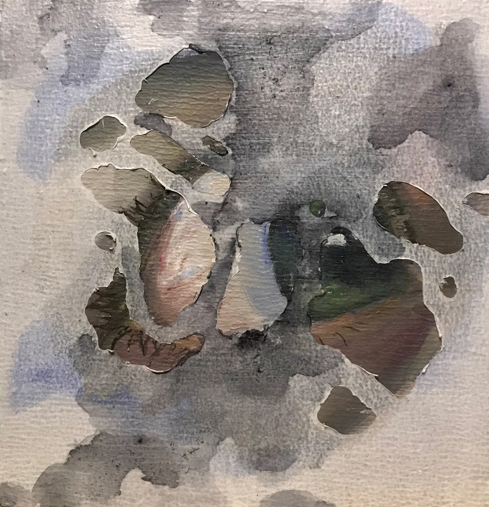 First Impressions 3, mixed media, 6" x 8", 2020.