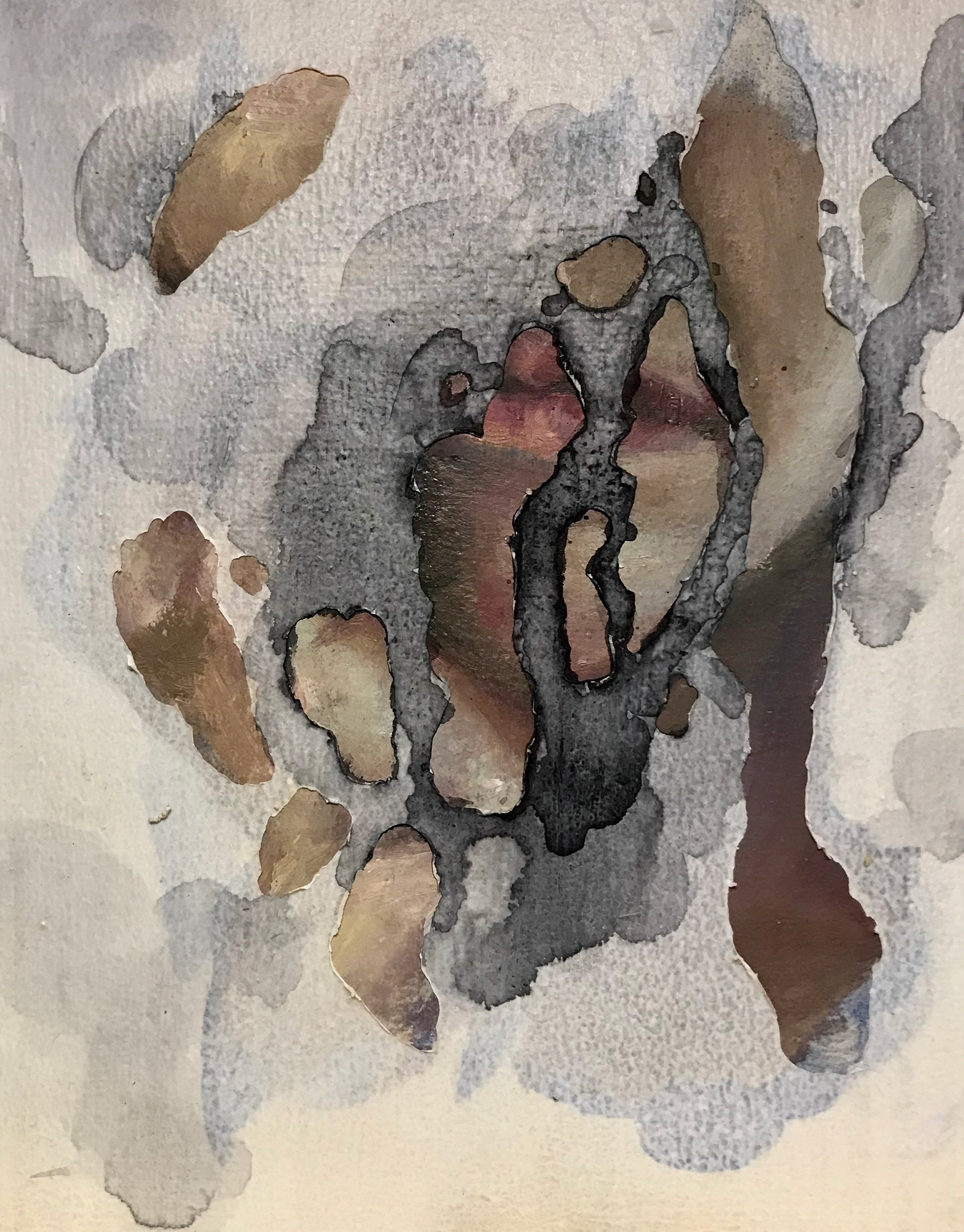 First Impressions 4, mixed media, 5" x 9", 2020.