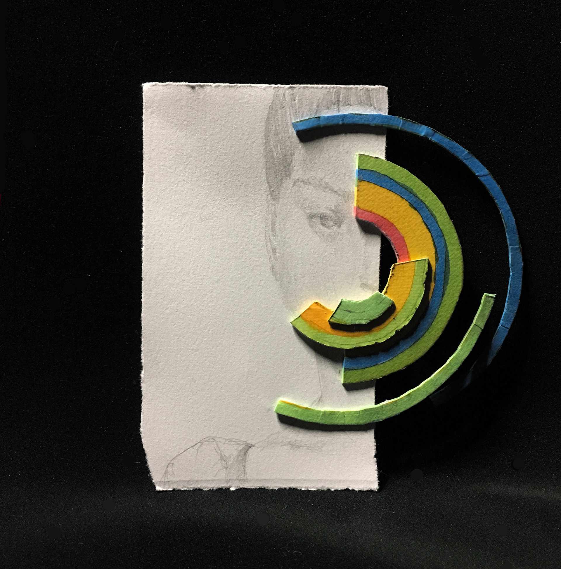 Expect #1, graphite and matboard, 4"x4"