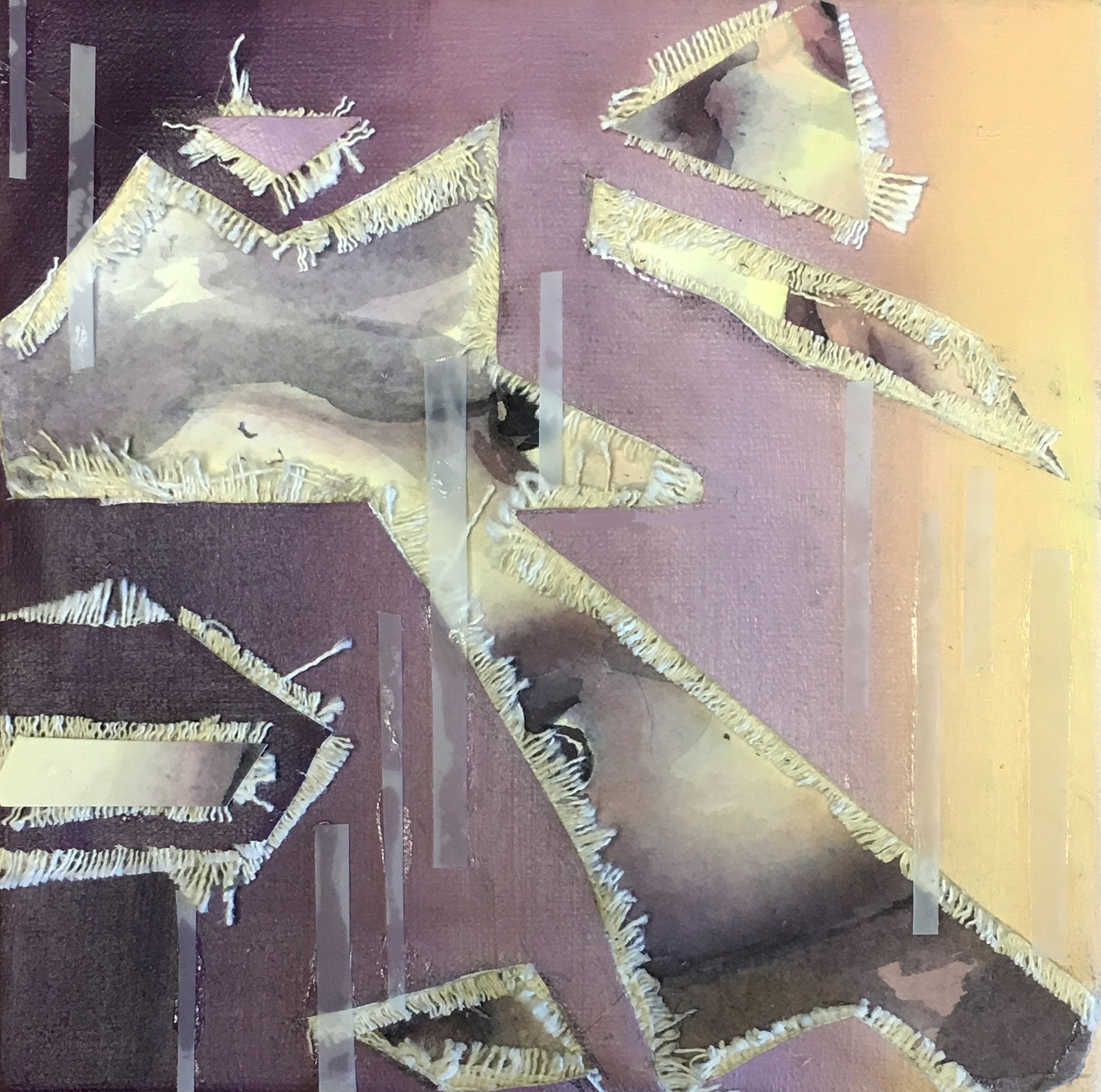 Soften, watercolor, oil, canvas, 4"x4" (Sold)