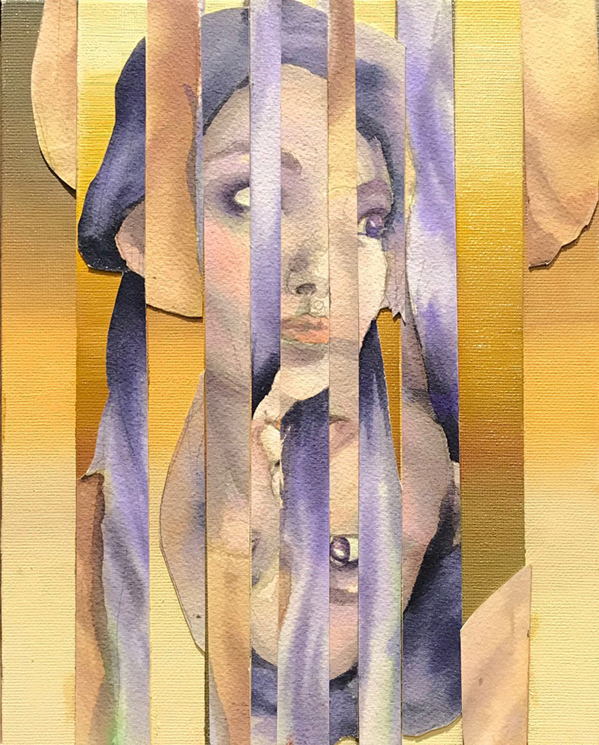 Vi<3ian, watercolor, oil, 8"x10" (Sold)