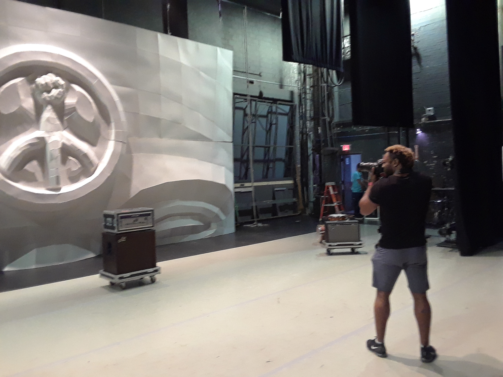 Members of the Lightsquad photographing the sculpture.