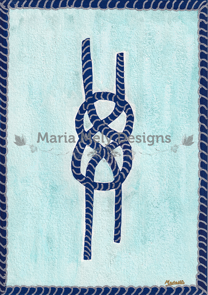 ORIGINAL ARTWORK: A5 size: The Carrick Bend Navy Blue Sun-washed Blue Oil Pastels Metallic Artwork - CREATOR & ARTIST: MARIA MELY DESIGNS