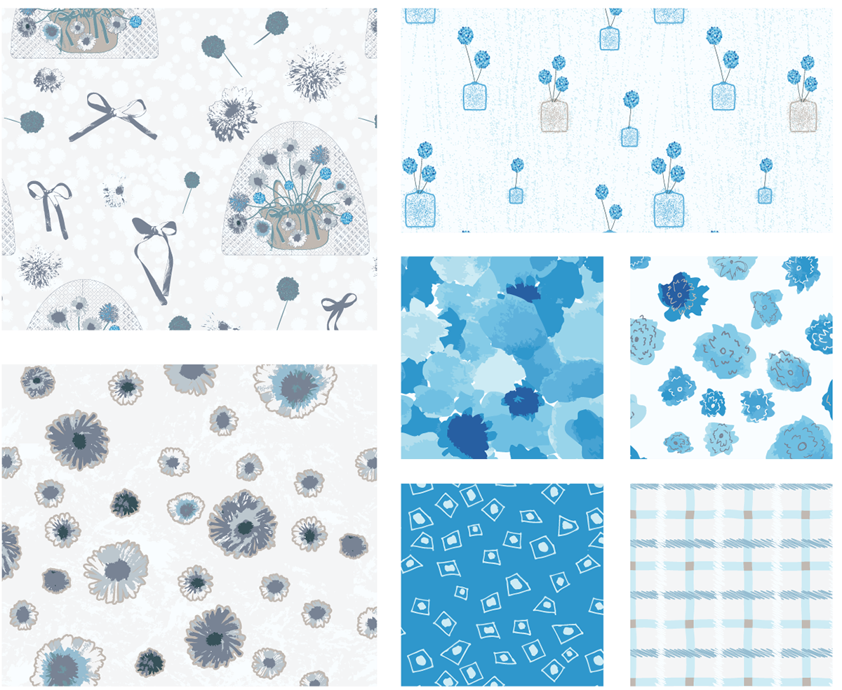 Floral Strokes - Blue Heaven