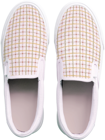 Floral Strokes - Red Yellow Green Checkered Shoes