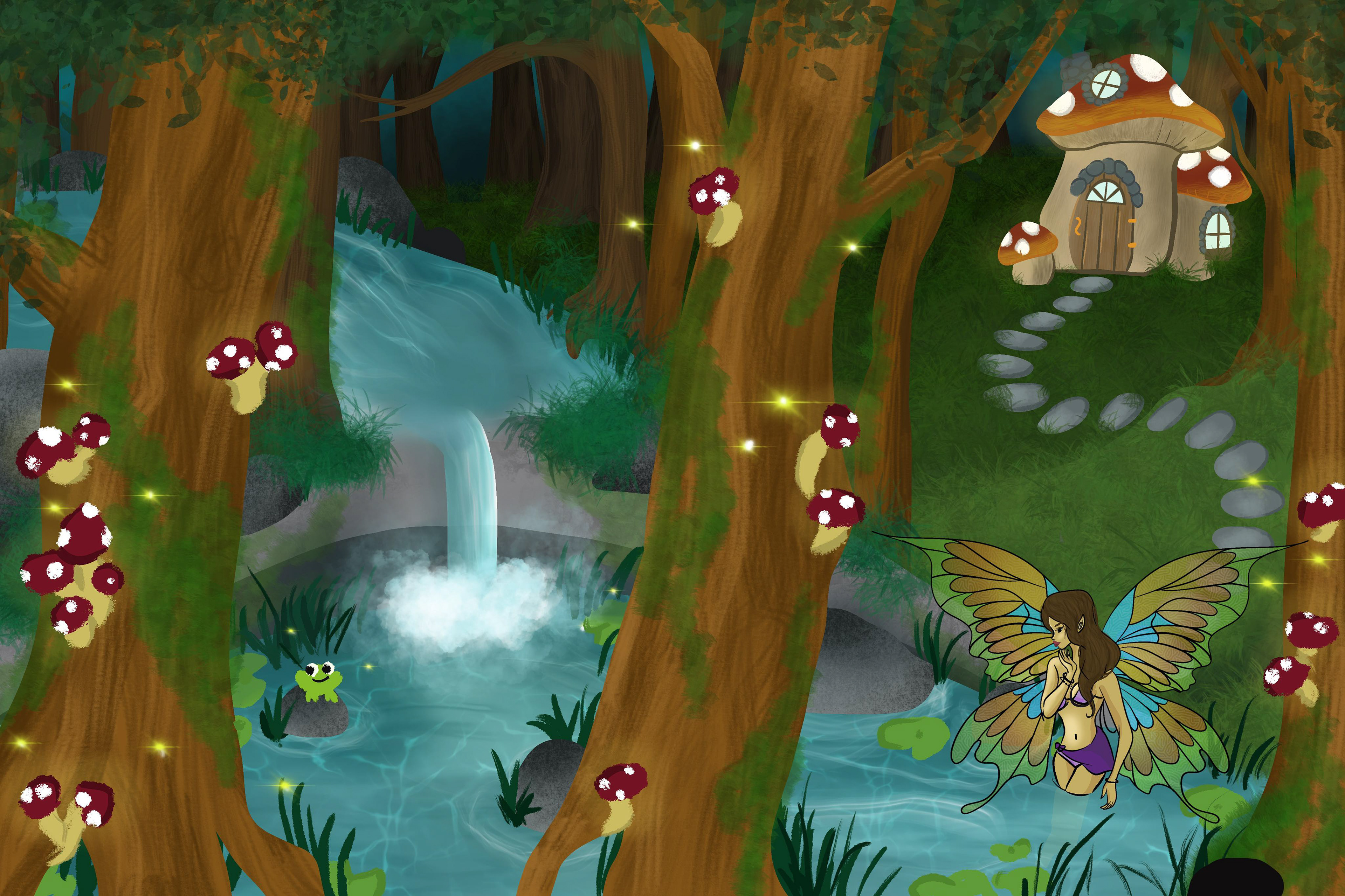 Mushroom Fairy Forest, Procreate, 2023