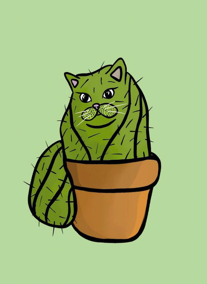 Catcus sticker, Procreate, 2019