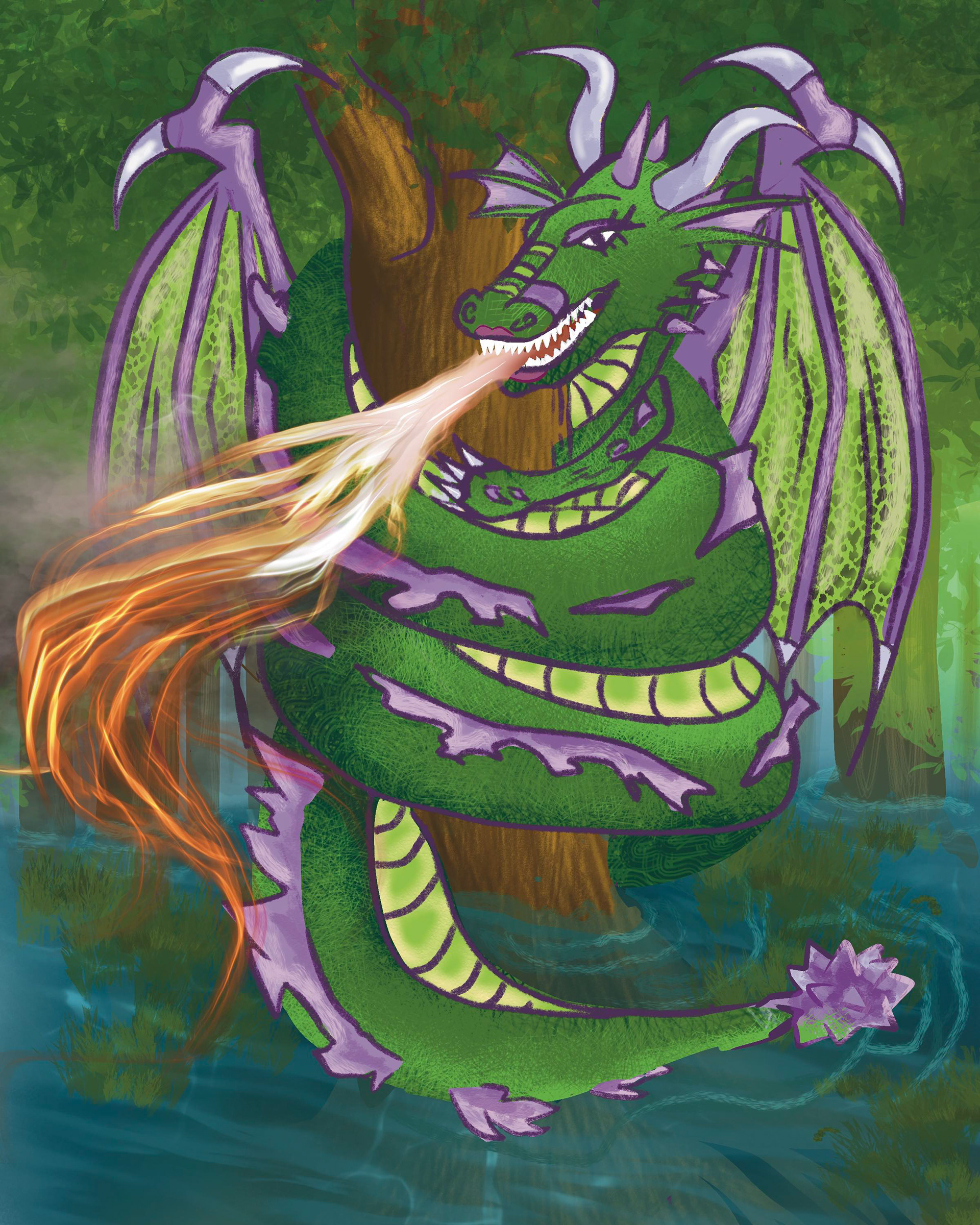 Swamp Dragon, Procreate, 2023