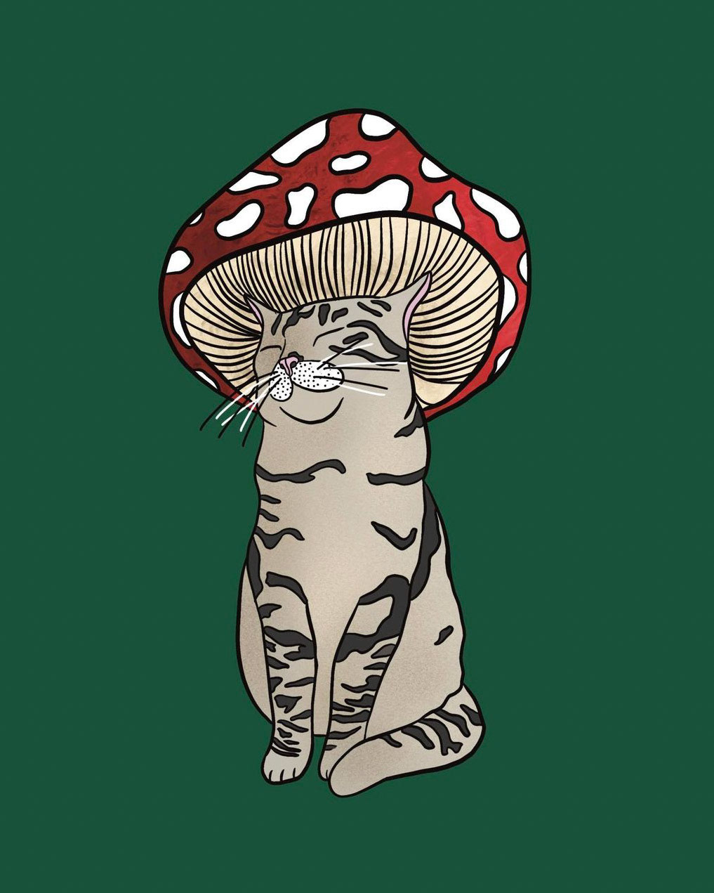Meow-shroom sticker, Procreate, 2021