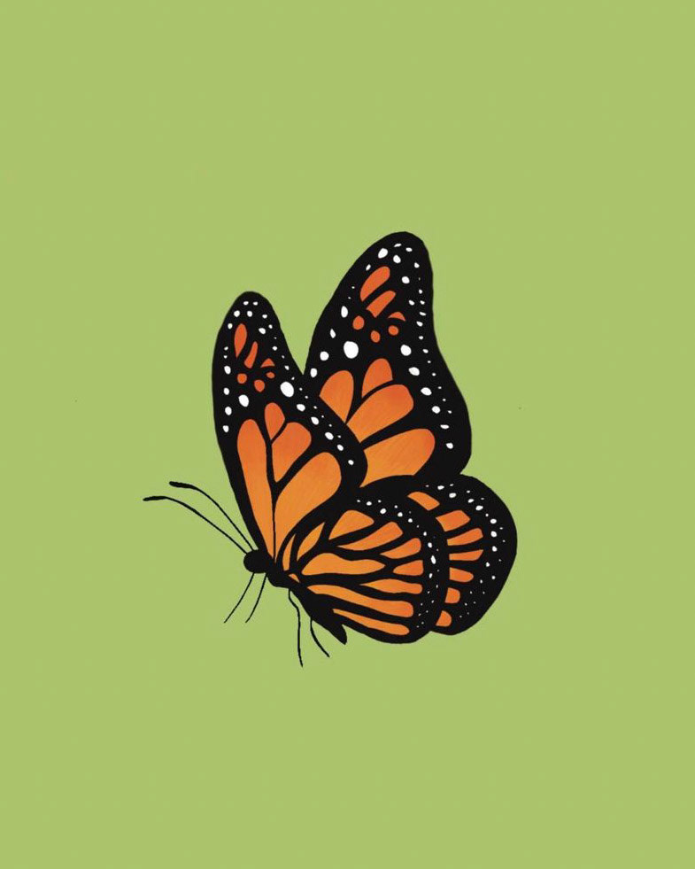 Monarch sticker, Procreate, 2019