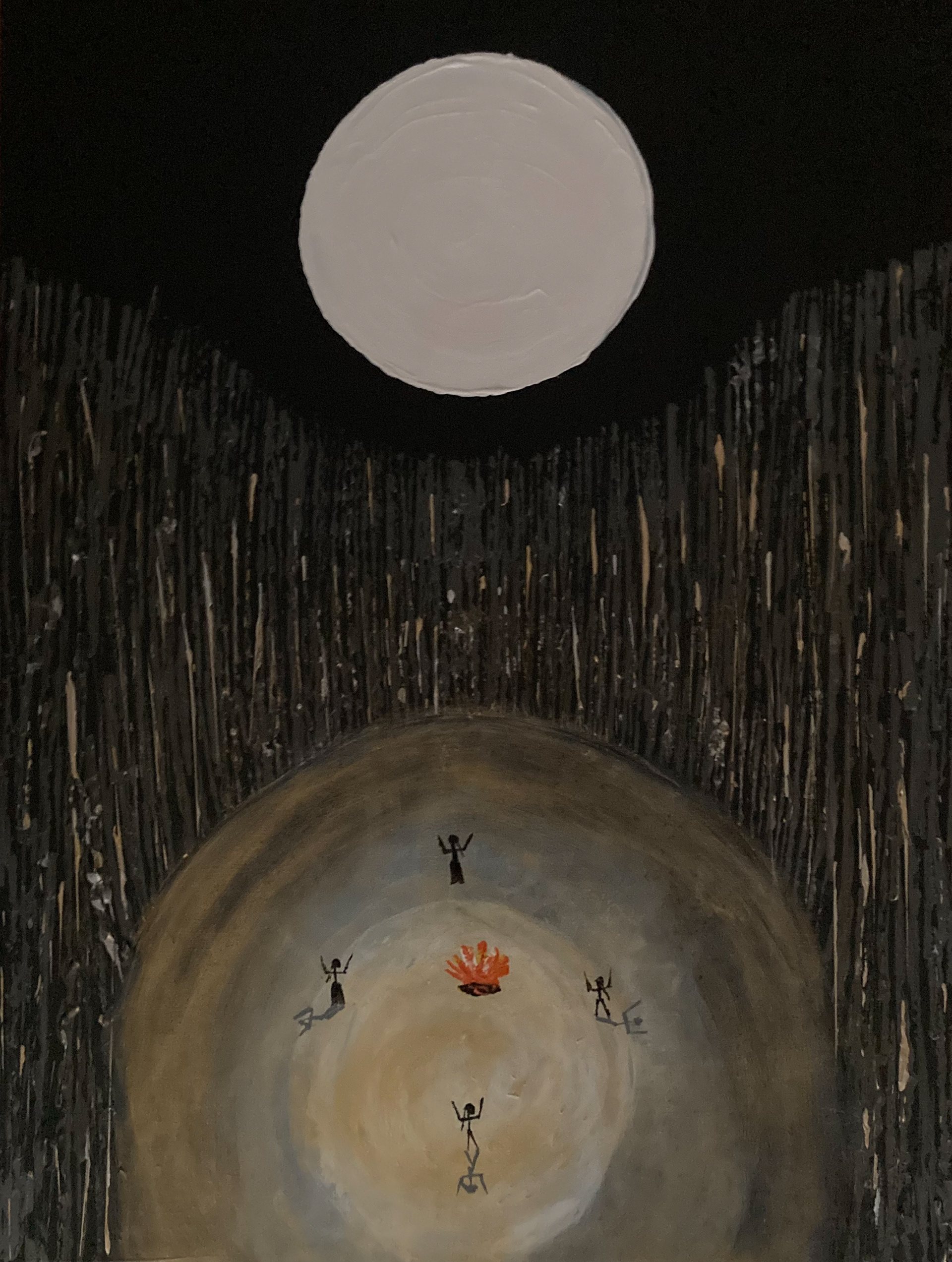SISTERS OF THE MOON 🔴18x24" Acrylic on Canvas Aug 2024