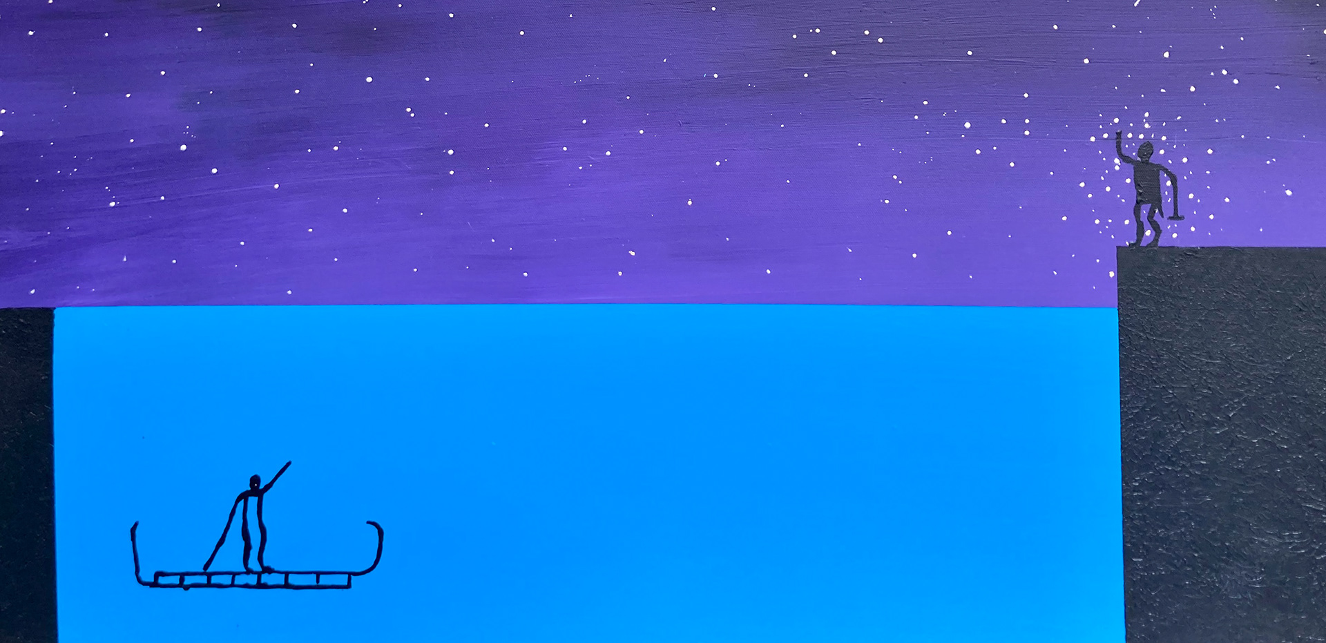 HÁRBARÐARLJÓÐ 36x18" Acrylic on Canvas Aug 2021