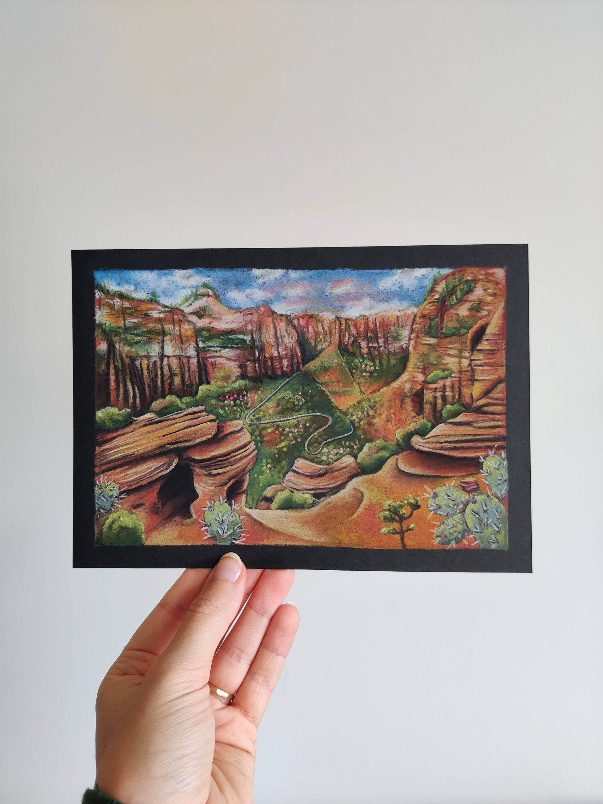Zion National Park USA on A5 black paper