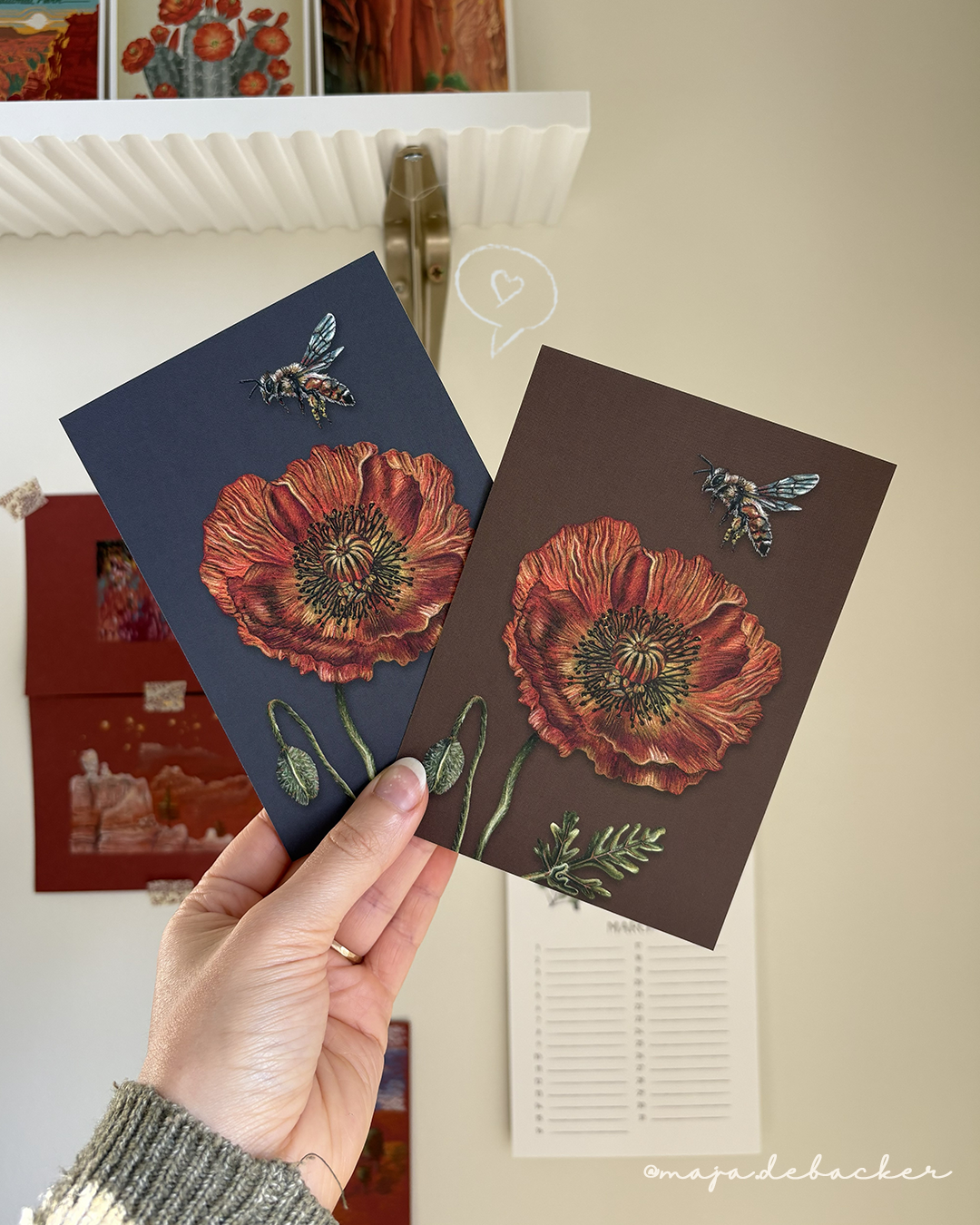 Poppy in blue/brown (A6) #1