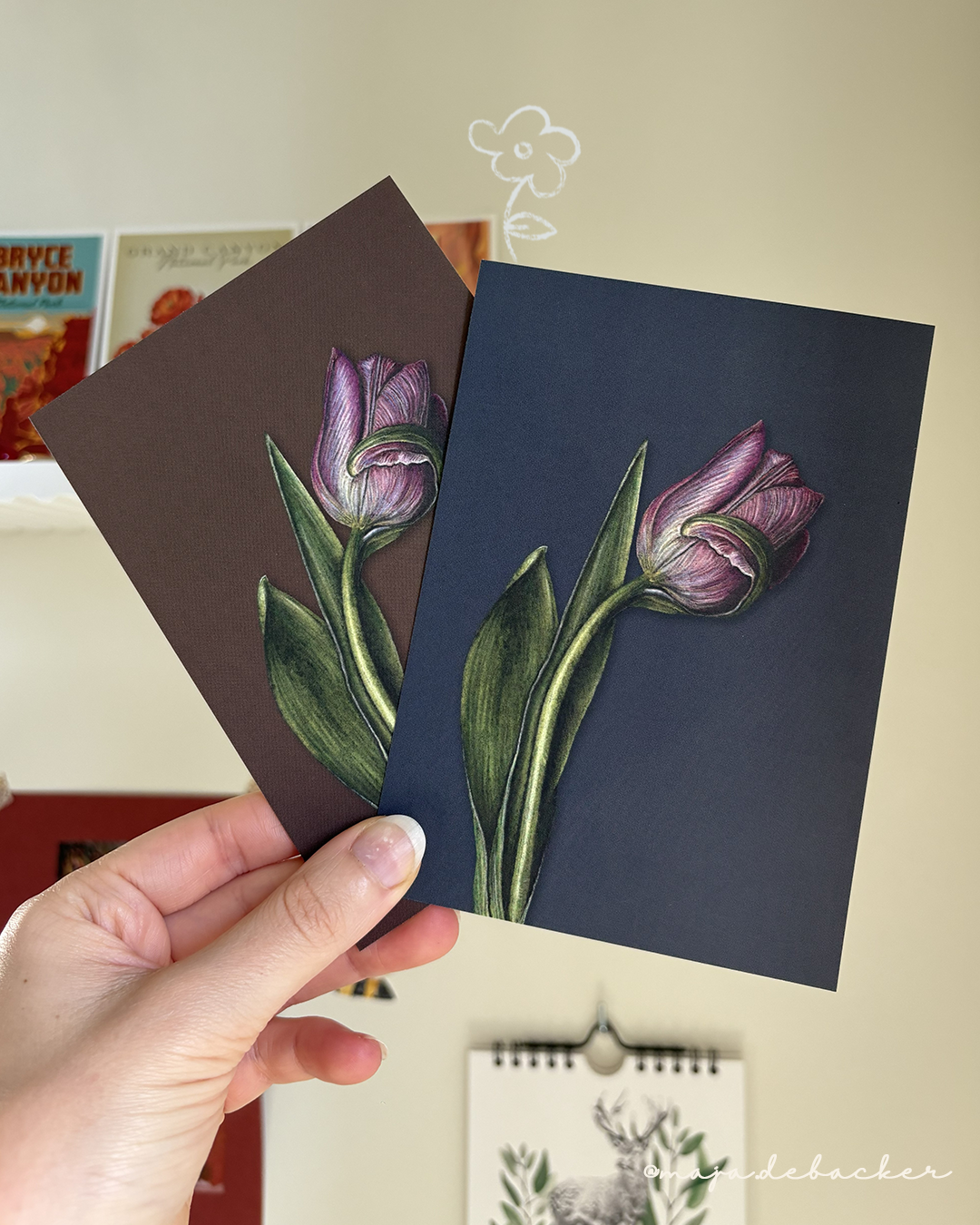 Tulip in blue/brown (A6)